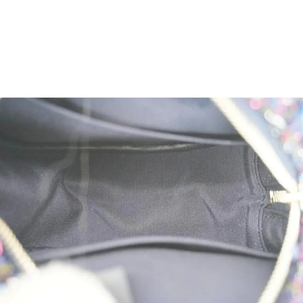 Chanel  Round Tweed Chain Clutch Crossbody Bag Blue - Picture 11 of 13